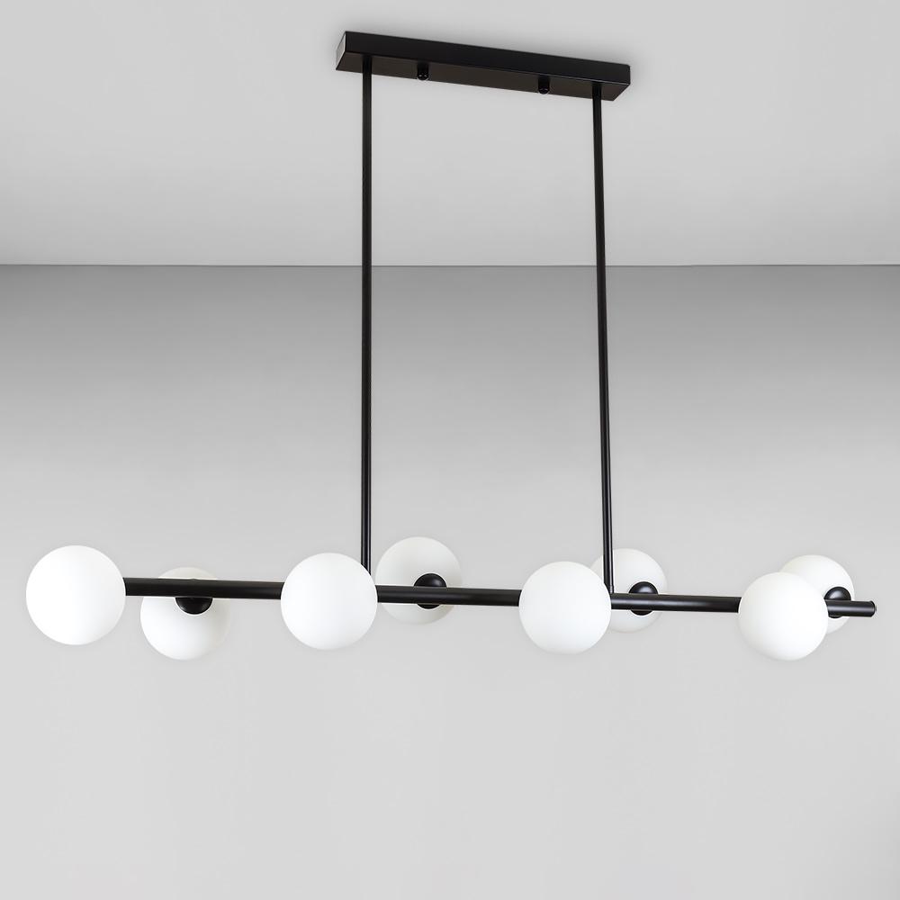 Люстра потолочная Light House LS-18615-8 BK/WH Черный/Белый