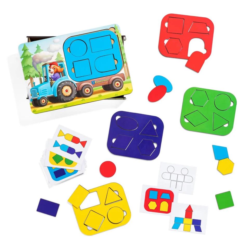 Пазлы деревянные Ubumblebees Трактор танграм Разноцветный (IP-177-P-1127)