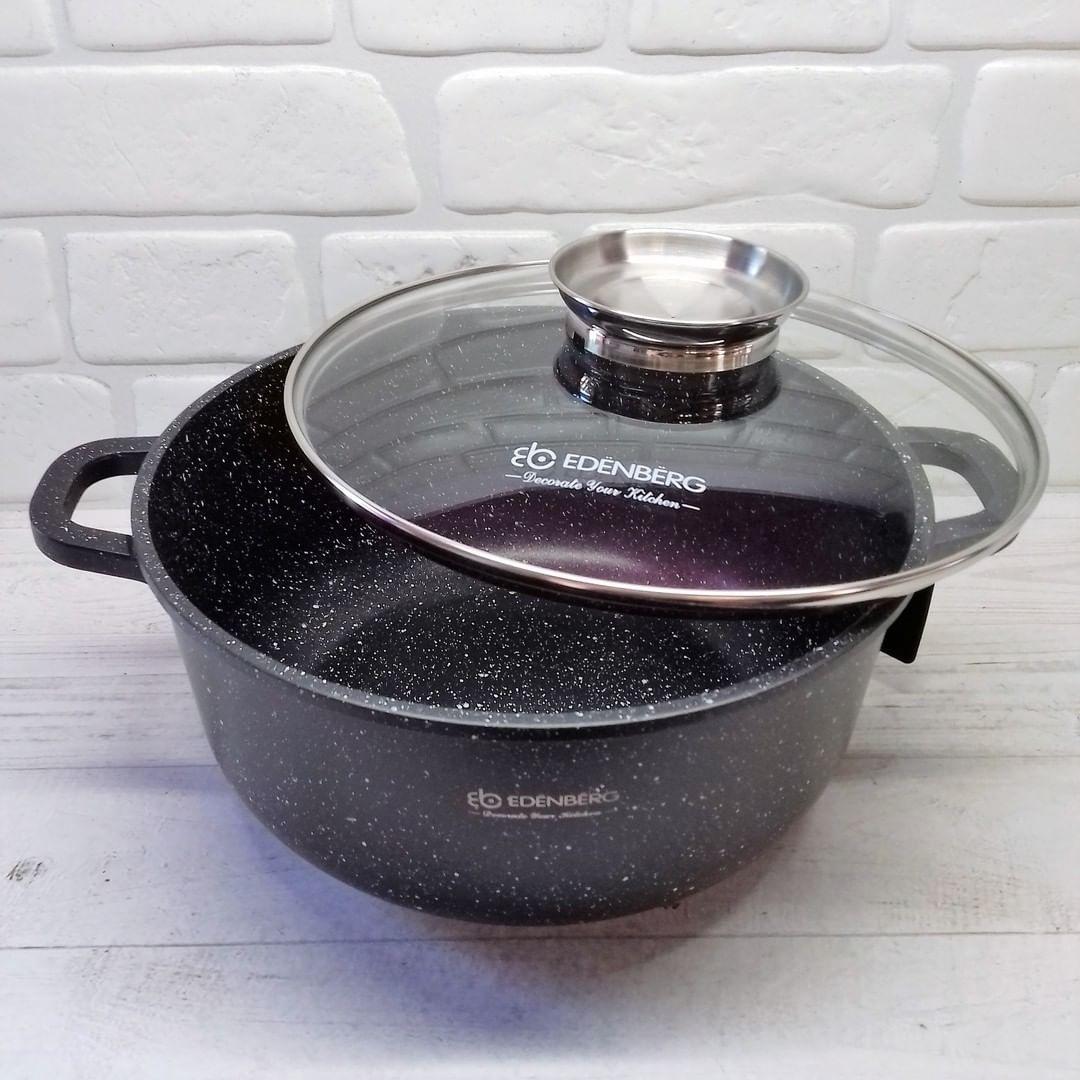 Кастрюля Edenberg с гранитным покрытием и крышкой круглая 2,8 л 20 см (EB-3956) - фото 2