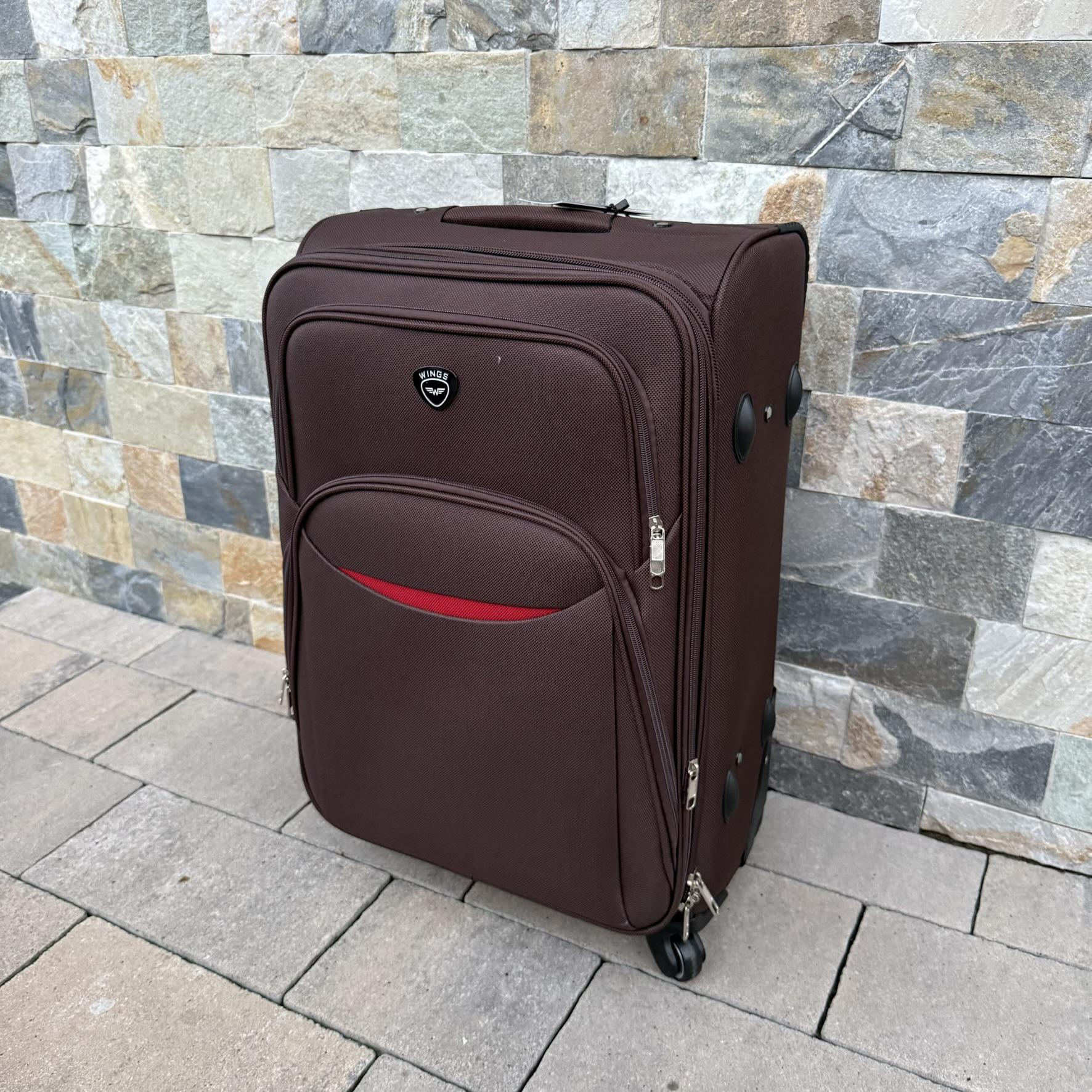 Валіза тканинна Wings 1708 на 4 колесах M Коричневий (30485132) - фото 3 Валіза тканинна Wings 1708 на 4 колесах M Коричневий (30485132) - фото 3