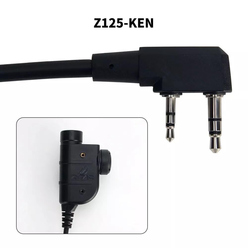 Тангента кнопка PTT для раций Kenwood/Baofeng ZP125-KEN Military 2 pin (15001e) - фото 5