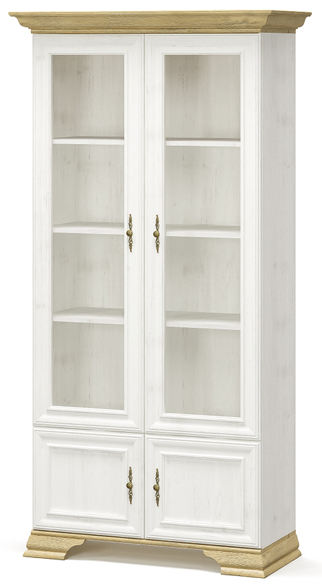 Шкаф Мебель Сервис Ирис 2В2Д классический двухдверный распашный со стеклом 101х198 см Андерсон пайн/Дуб золотой (penal1_2V2D_Iris_MS)