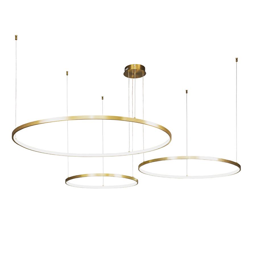 Люстра подвесная светодиодная Levistella 7529832-3B LED 600/800/1000 на три кольца с пультом /Бронзовый (2658263373)