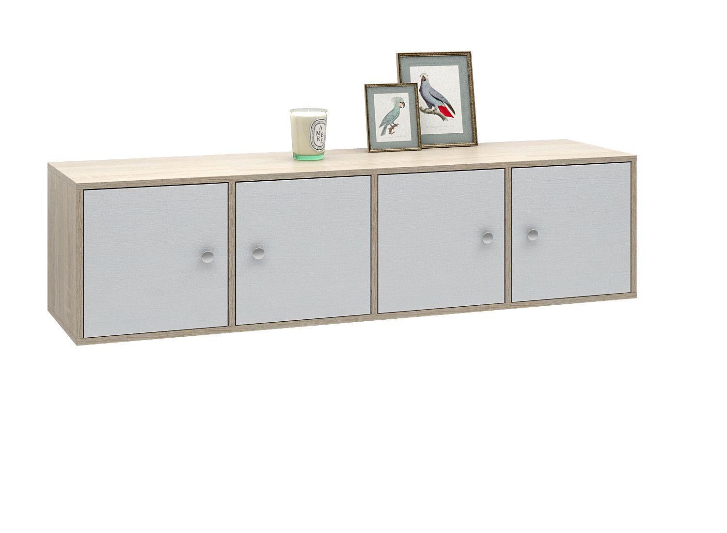 Полка настенная Прайм-41-2 Дуб молочный/Белый (111762115)