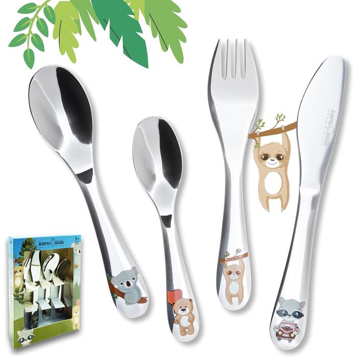 Набір дитячих столових приборів Koru Kids Звірятки 4 пр.