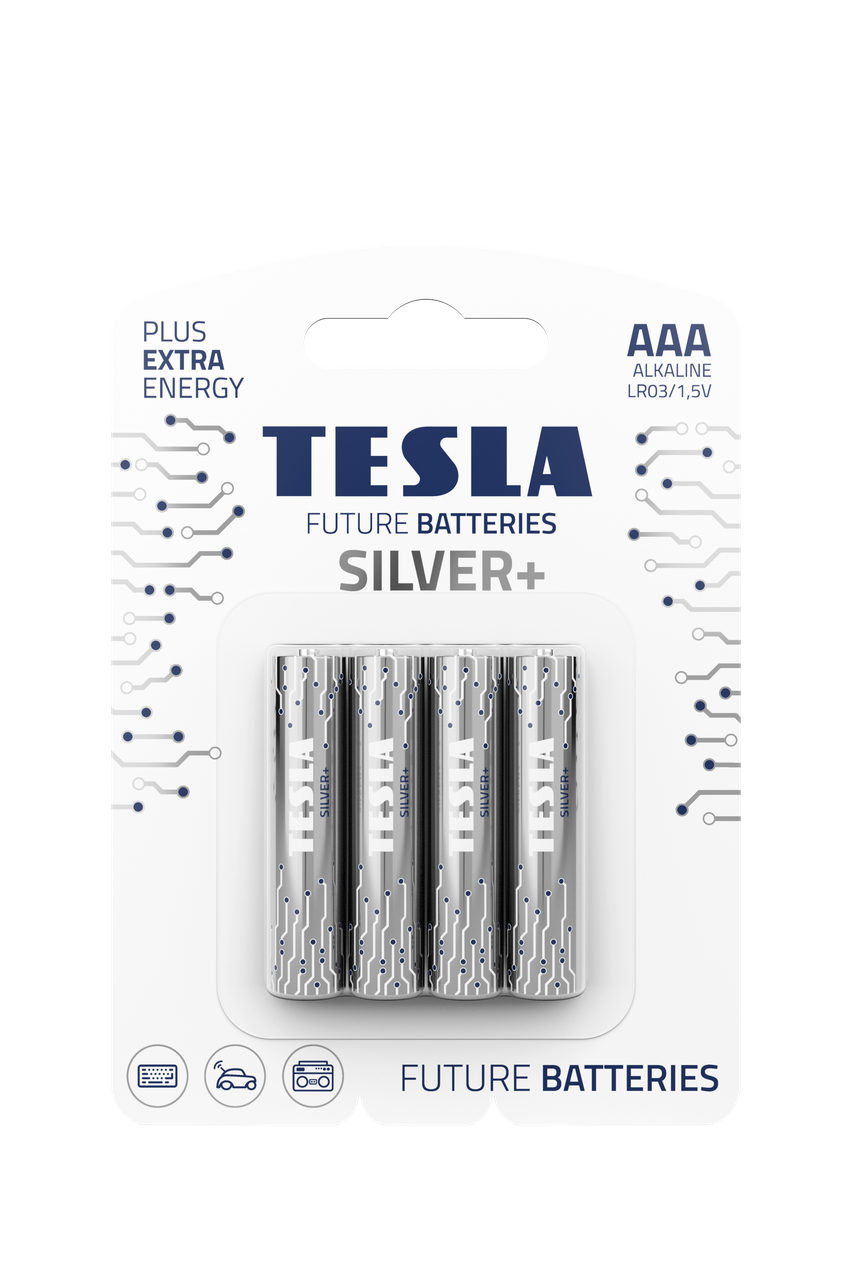 Батарейка TESLA AAA SILVER+ LR03 BLISTER FOIL 4 шт. (1794114483)