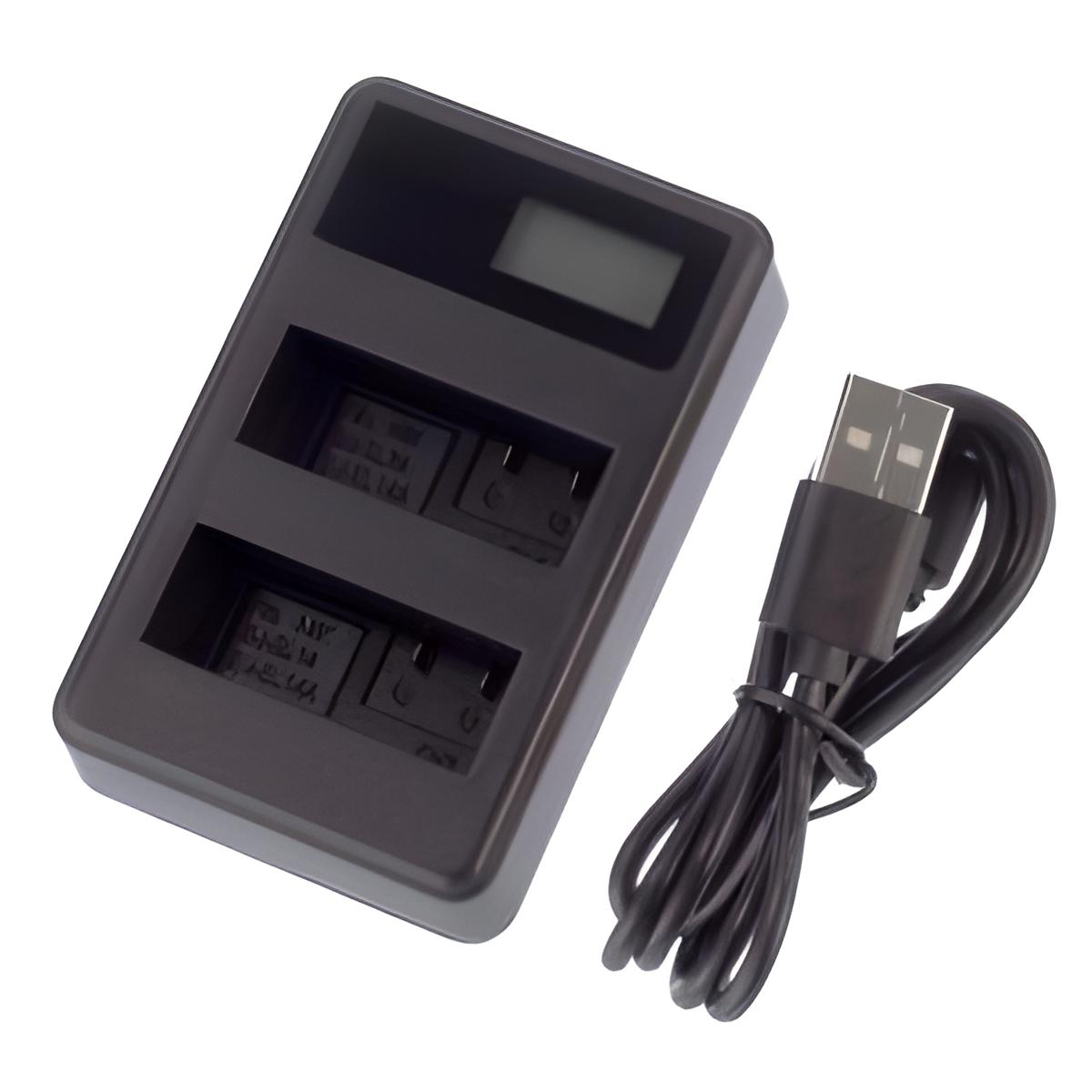 Устройство зарядное LCD2-NPFW50 с USB для 2-х аккумуляторов Sony NP-FW50