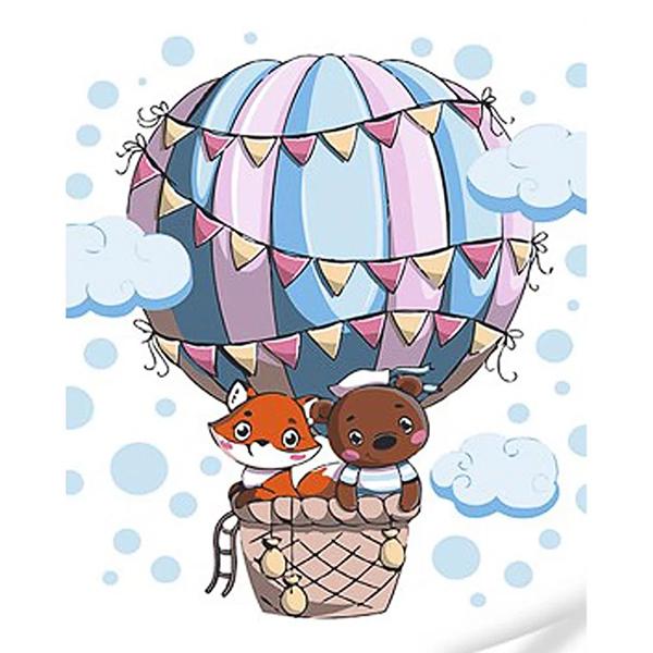 Картина за номерами Strateg Преміум Дружній політ з лаком та рівнем 30x40 см (Str-SS1080)