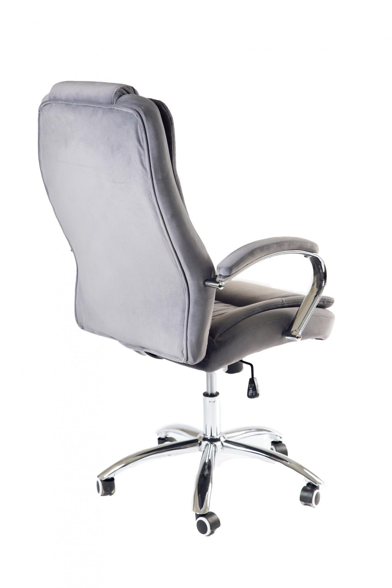 Крісло офісне комп'ютерне Kali LuxDesign хром Anyfix екозамша Сірий - фото 3
