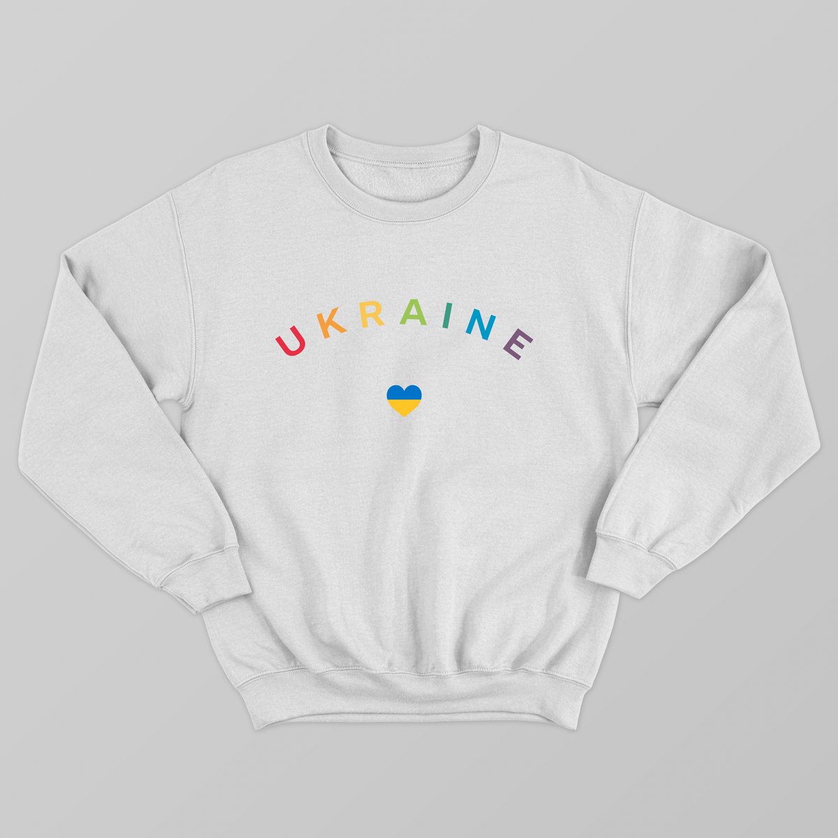 Світшот унісекс UFree Shop із оригінальним написом Ukraine heart 3XL Білий (S-0010-1-3XL)