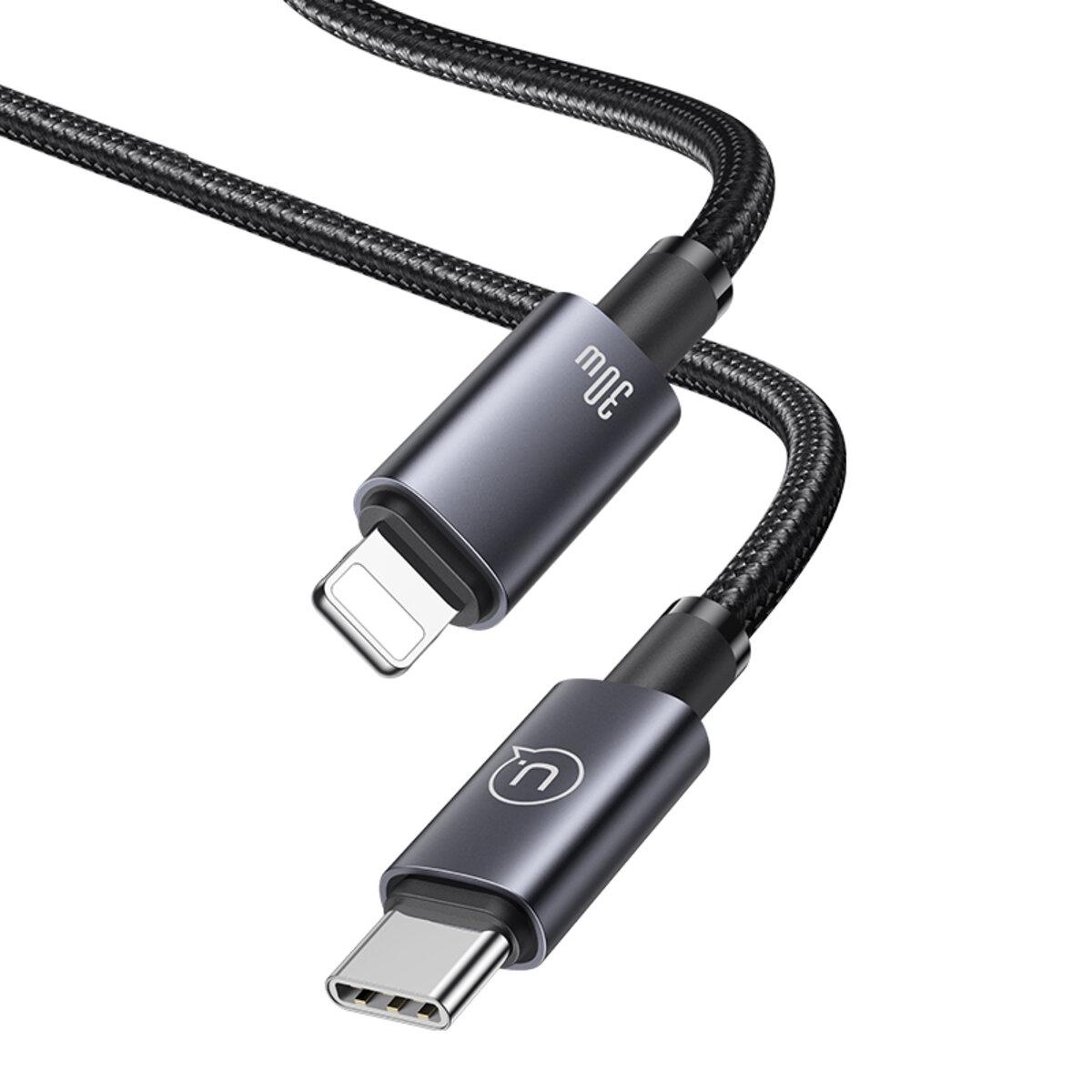 Кабель Usams US-SJ679 Type-C to Lightning 30W Aluminum Alloy Fast Charging Data Cable 0,25 м Black (20799862) - фото 2