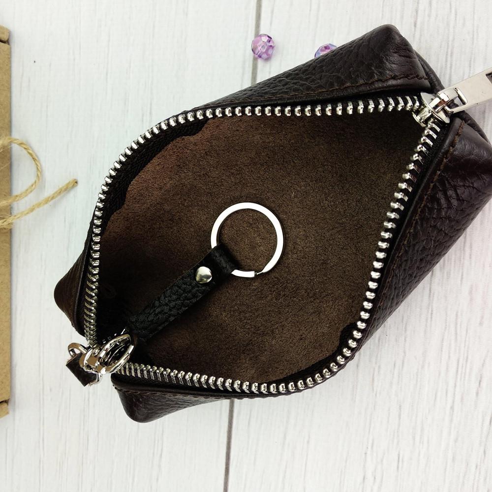 Ключница кожаная HC-104 на молнии Коричневый - фото 7