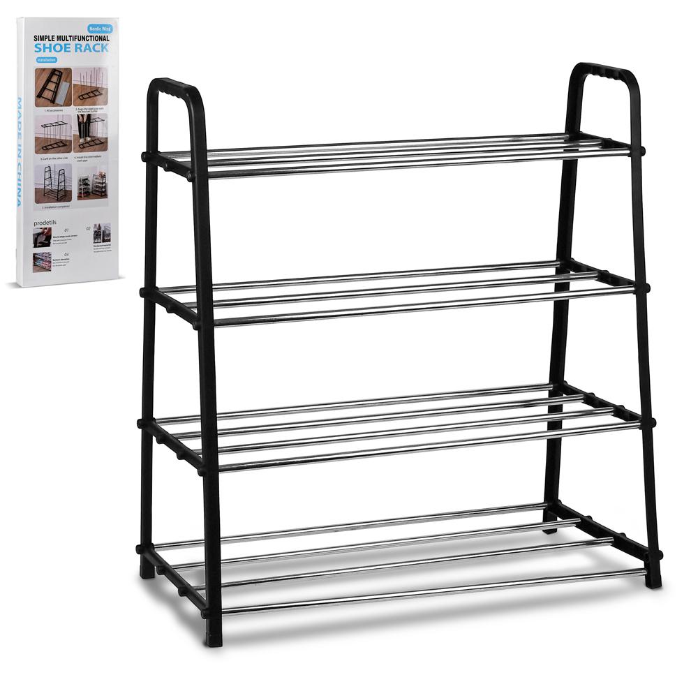 Полка для обуви Nordic Wind R97341-4 из металла и пластика 57x28x62,5 см Черный (620308) - фото 2 Полка для обуви Nordic Wind R97341-4 из металла и пластика 57x28x62,5 см Черный (620308) - фото 2