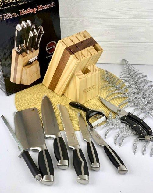 Набір кухонних ножів Edenberg із нержавіючої сталі на підставці 9 пр. (EB-3612) - фото 3 Набір кухонних ножів Edenberg із нержавіючої сталі на підставці 9 пр. (EB-3612) - фото 3