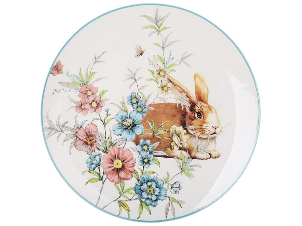 Тарелка обеденная с каемочкой Happy Rabbit 27х2,2 см Голубой (BDI-311-128)
