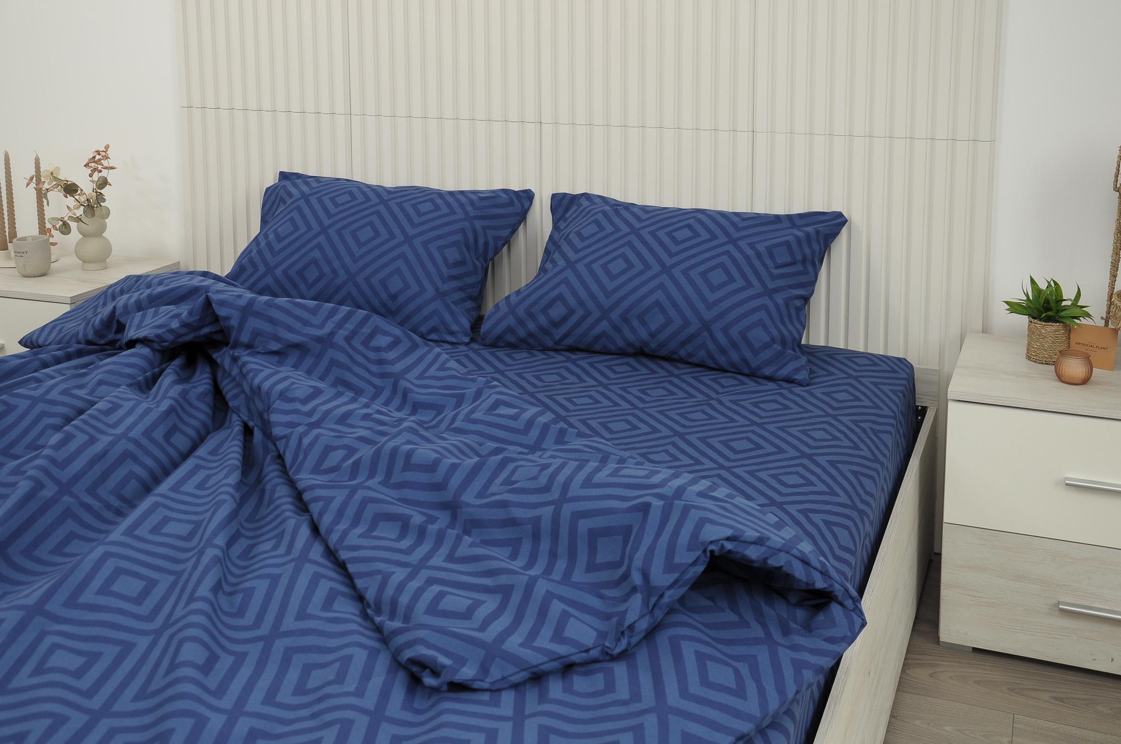 Комплект постільної білизни полуторний Amore Glux-133 бязь Темно-синій (KPB-A1,5-Glux-133(50x70) - фото 4 Комплект постільної білизни полуторний Amore Glux-133 бязь Темно-синій (KPB-A1,5-Glux-133(50x70) - фото 4