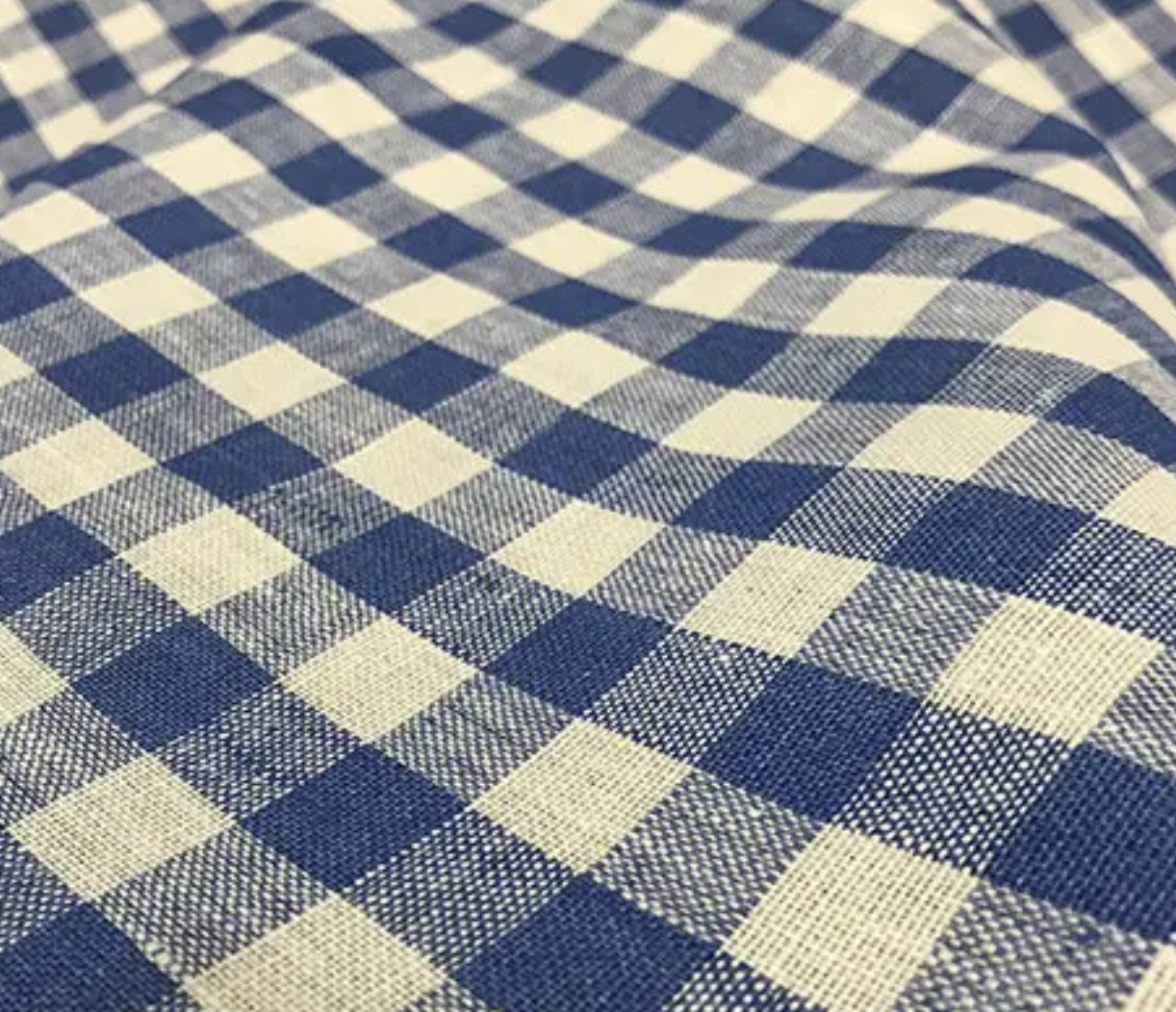 Ткань Linen Plus льняная в клетку цвет 1/27