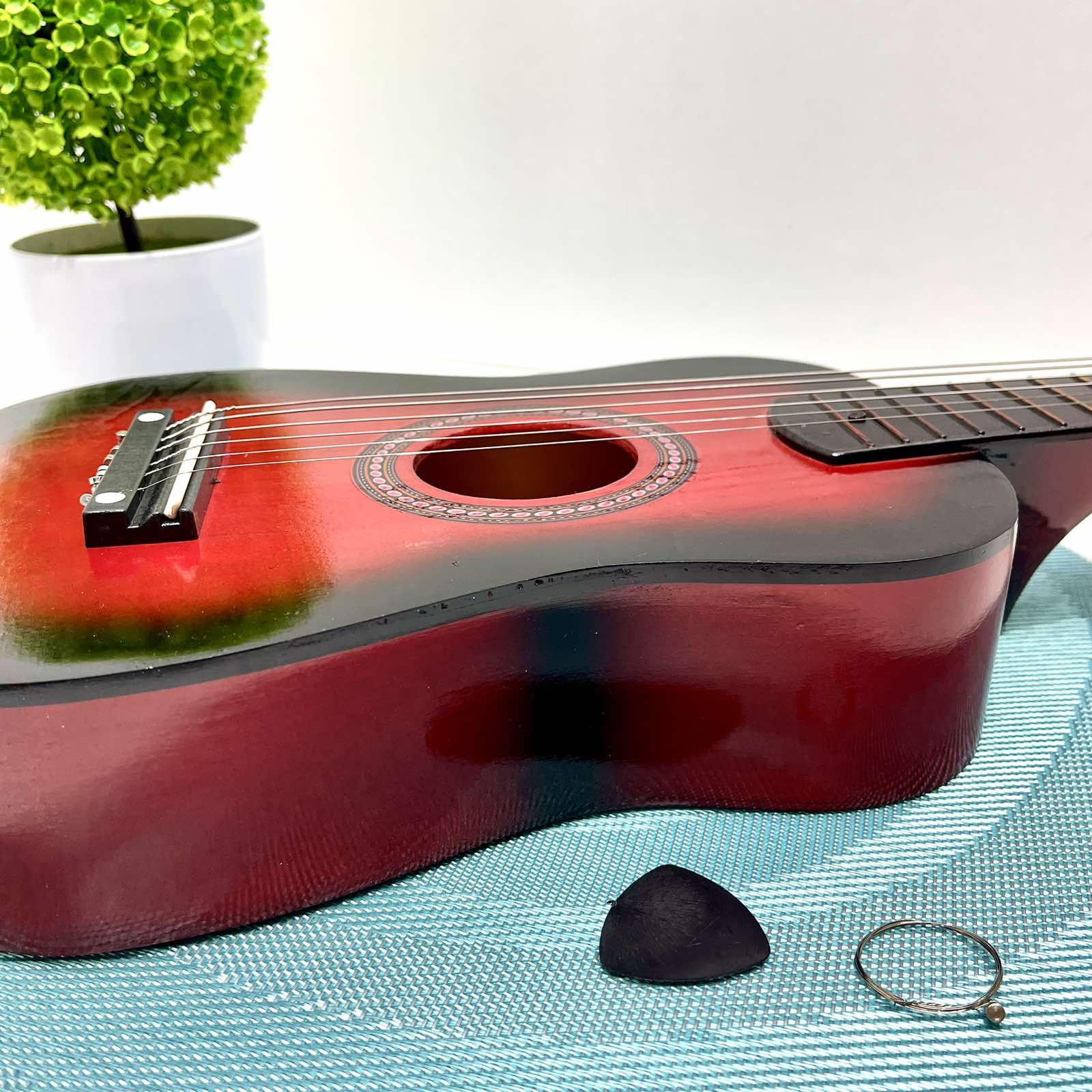 Гитара деревянная детская 6 струн Красный (M 1369) - фото 8