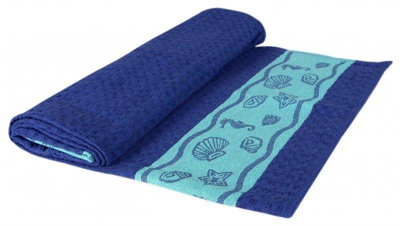 Рушник пляжний Zastelli Мушлі вафельний 100х160 см Блакитний (10454-000442) - фото 2 Рушник пляжний Zastelli Мушлі вафельний 100х160 см Блакитний (10454-000442) - фото 2