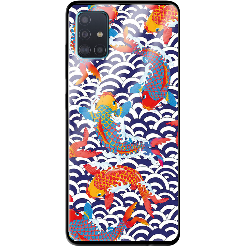 Чехол Boxface Samsung A515 Galaxy A51 Koi Fish Черный силикон со стеклом (38808-up2477-39407)