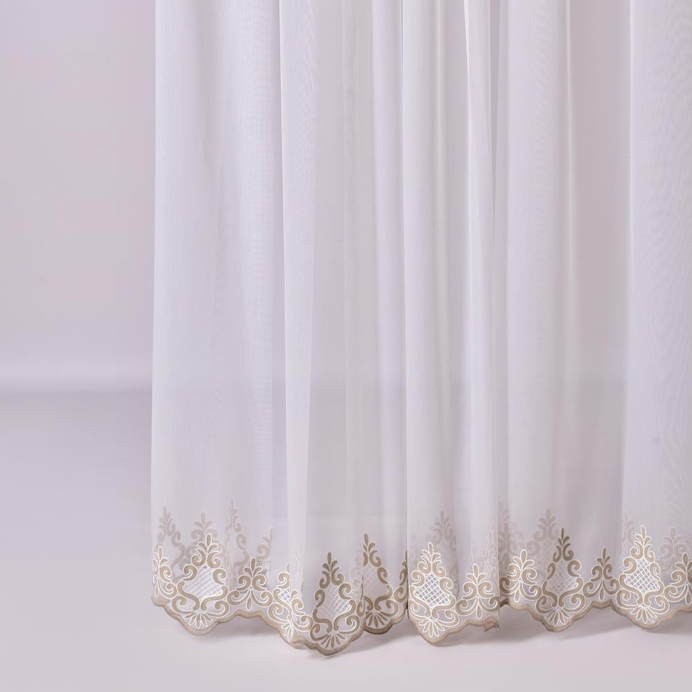 Ткань тюль бамбук с вышивкой V-bej Гаджа 300 см 67 гр/м2 (26301)