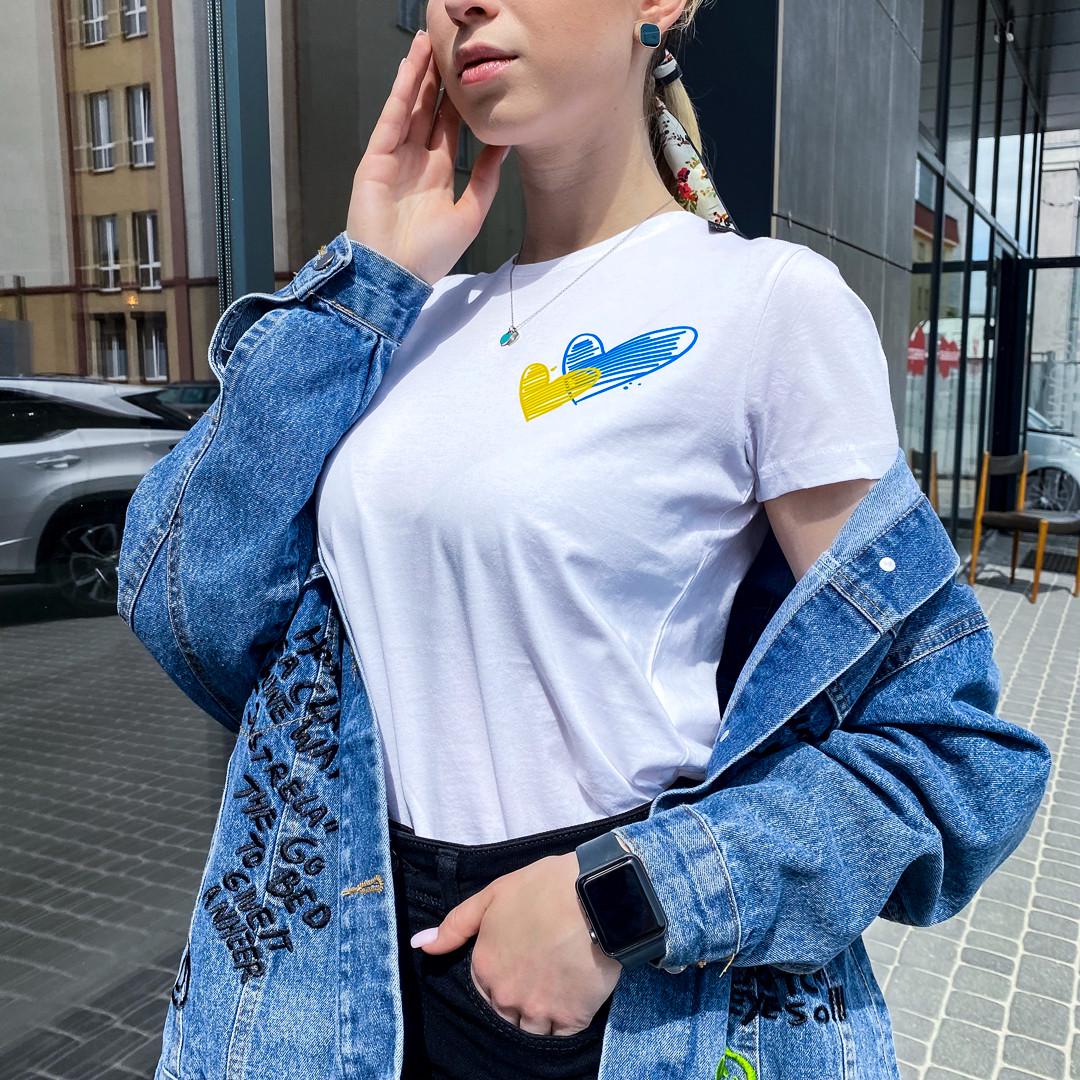 Футболка патриотическая унисекс Ufree Сердце Украины XXL Белый (20003-1W-XXL)