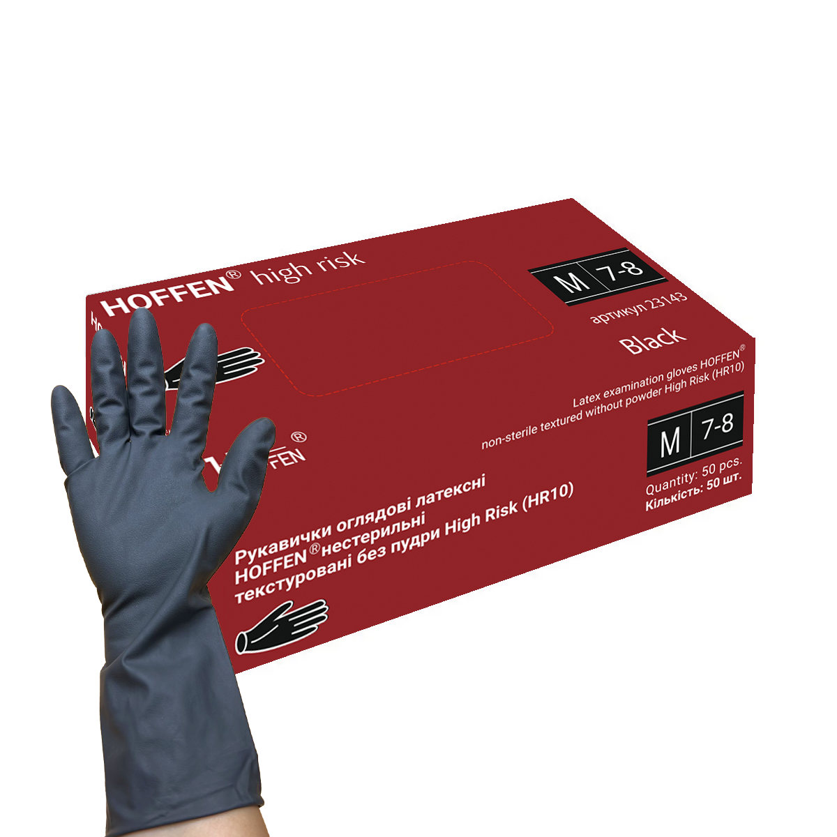 Рукавиці High Risk Hoffen латексні M 50 шт. (26865939)