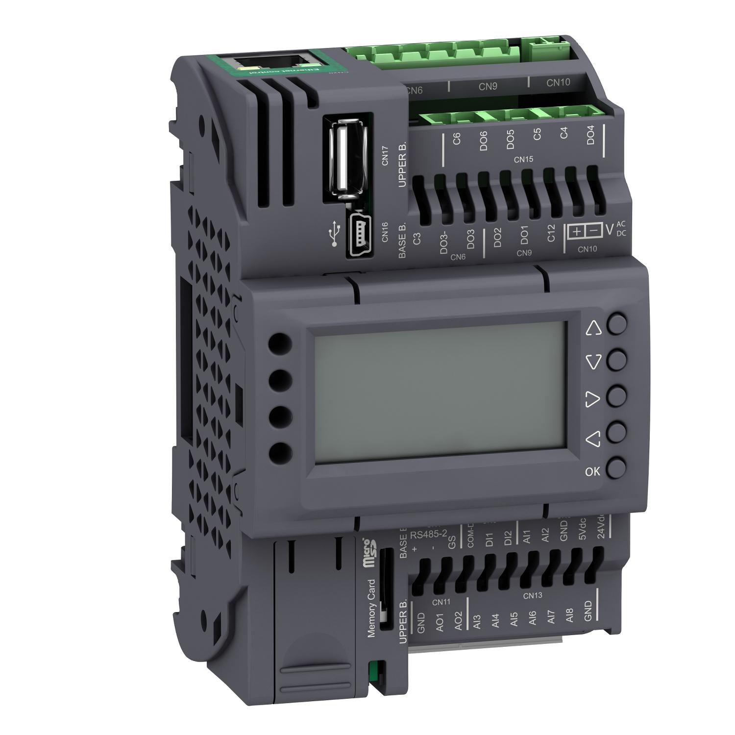 Контроллер логический Schneider Electric Modicon М172 18 входов/выходов 24V AC/DC с дисплеем 2xRS485 EtherNet (TM172PDG18R)