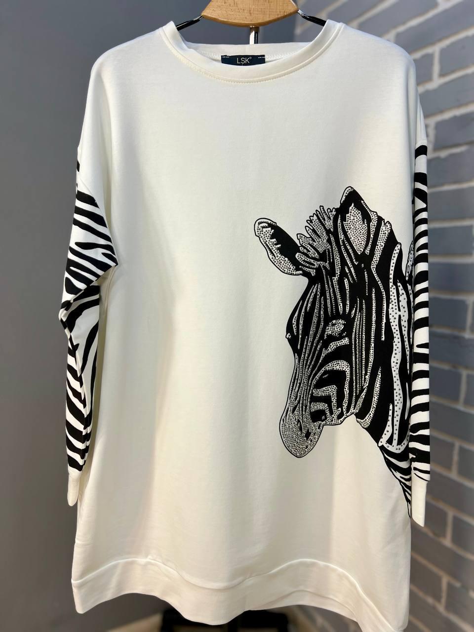 Світшот жіночий LSK 6030 подовжений зебра каміння OS Білий (1762) - фото 5 Світшот жіночий LSK 6030 подовжений зебра каміння OS Білий (1762) - фото 5