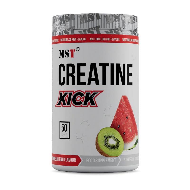 Креатиновий комплекс с 7 формами креатину и вуглеводами MST Creatine Kick 500 г Арбуз/Киви