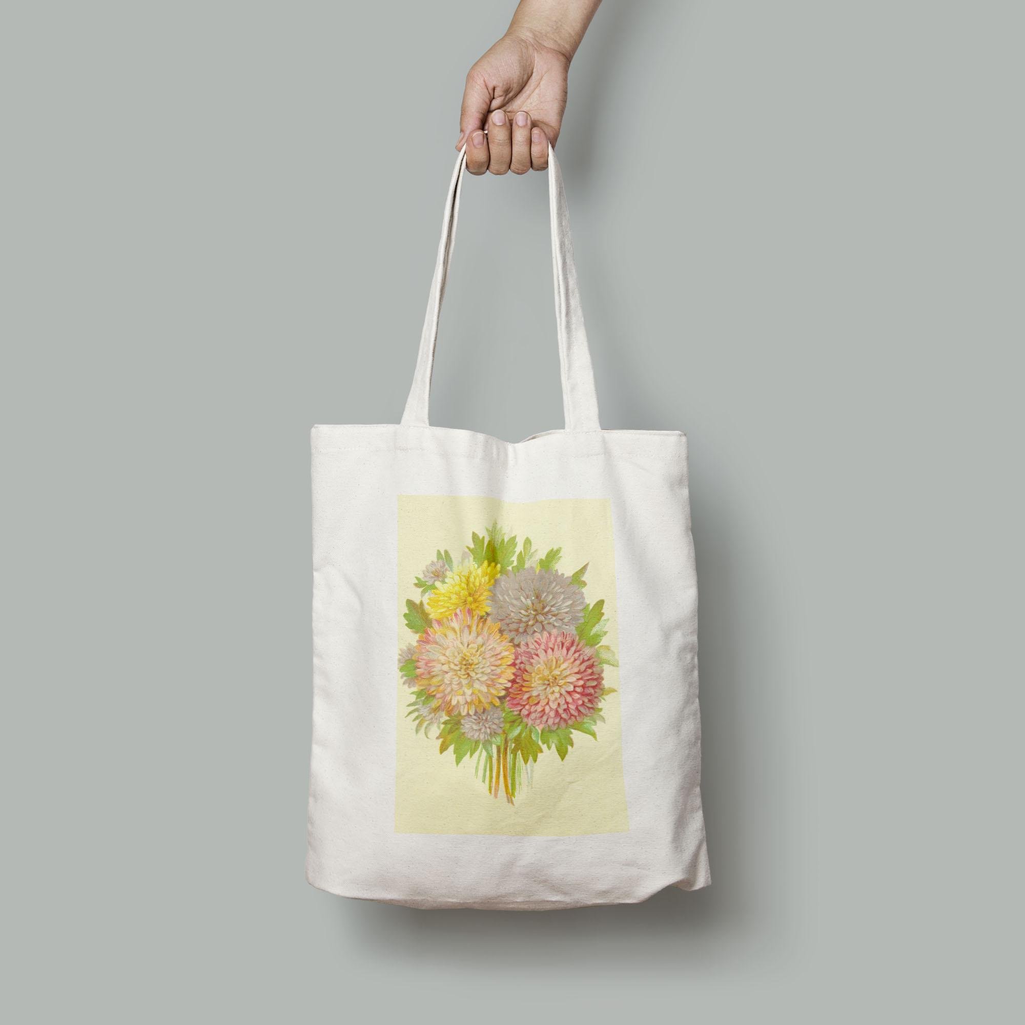 Эко-сумка Винтажный акварельный рисунок букет астр шопер (Flowers1916004_Bag)