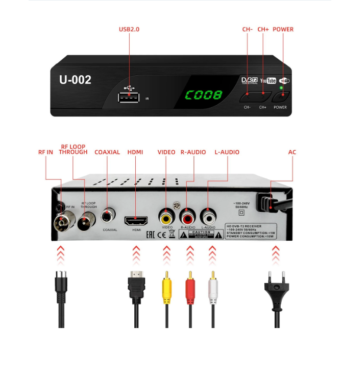 Тюнер для телевизора MG DVB-Т2 U-002 Megogo YouTube + адаптер Wi-Fi MT7601 - фото 7 Тюнер для телевизора MG DVB-Т2 U-002 Megogo YouTube + адаптер Wi-Fi MT7601 - фото 7