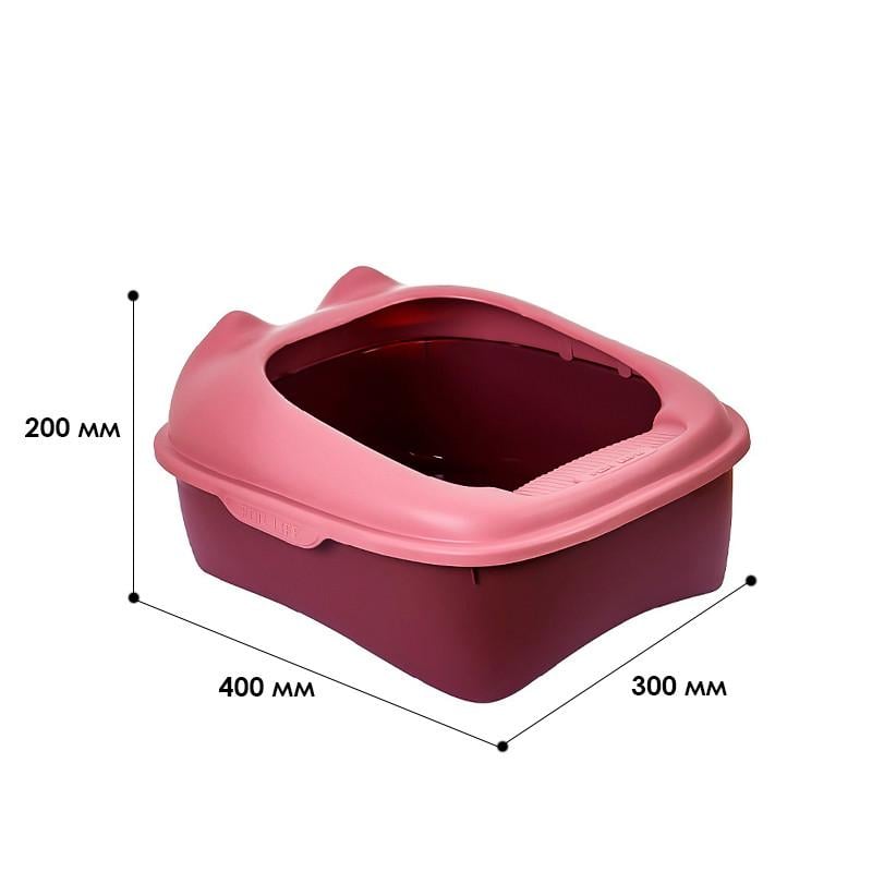 Лоток для кошек Taotaopets 268802 с лопаткой 40x30x20 см Pink (1908888648) - фото 3