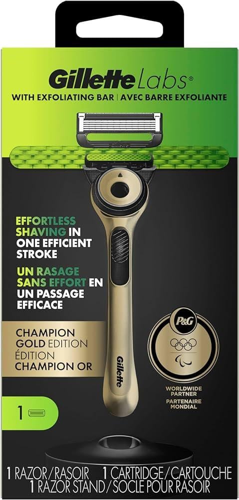 Станок для гоління чоловічий GILLETTE Labs CHAMPION GOLD Edition 5 лез/2 картриджа/підставка (17639501)