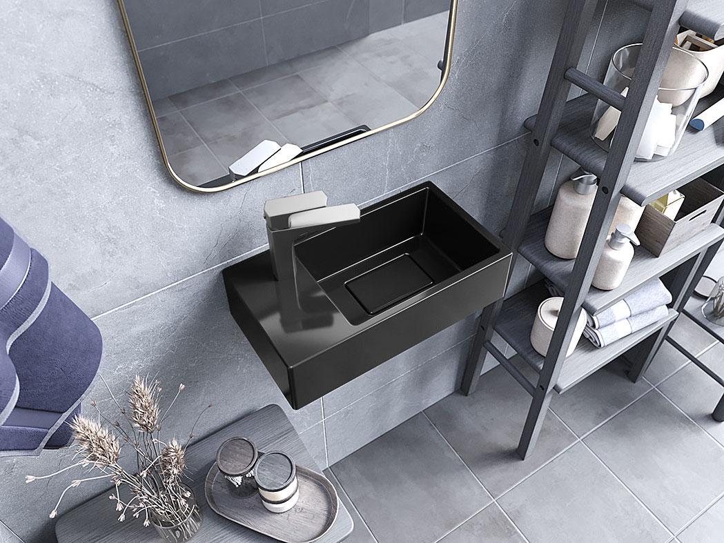 Умывальник подвесной Status Savay L Black (728) - фото 2