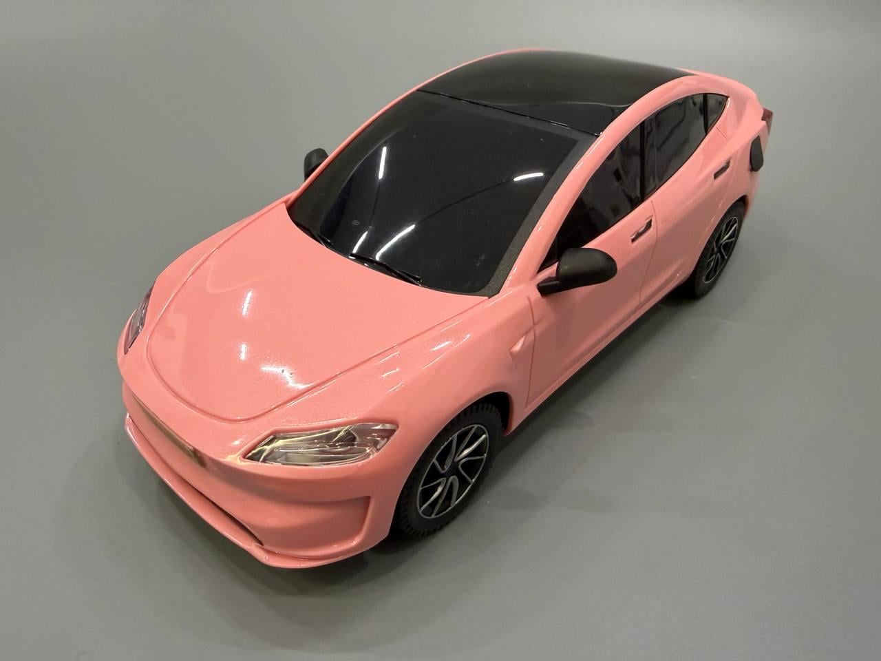 Машинка на радіокеруванні Tesla Model 3 з автопарковкою та зарядною станцією Рожевий (655-50)