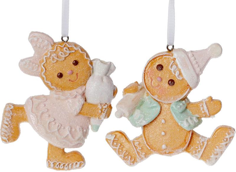 Набор подвесных декоративных фигурок Зефирно-Пряничные человечки 6 шт. 10 см