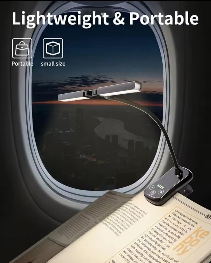 Лампа для читання книг BOOK LIGHT 14 LED з акумулятором Чорний (00002) - фото 10