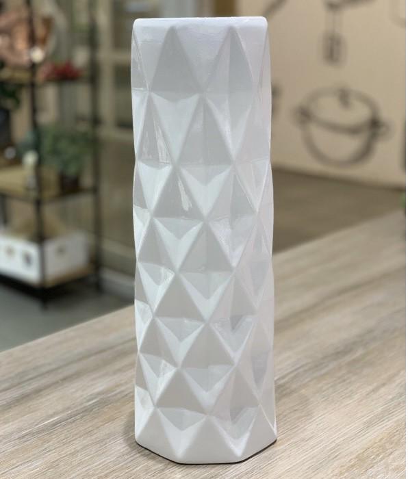 Ваза керамическая BonaDi Поли глянец 41 см White