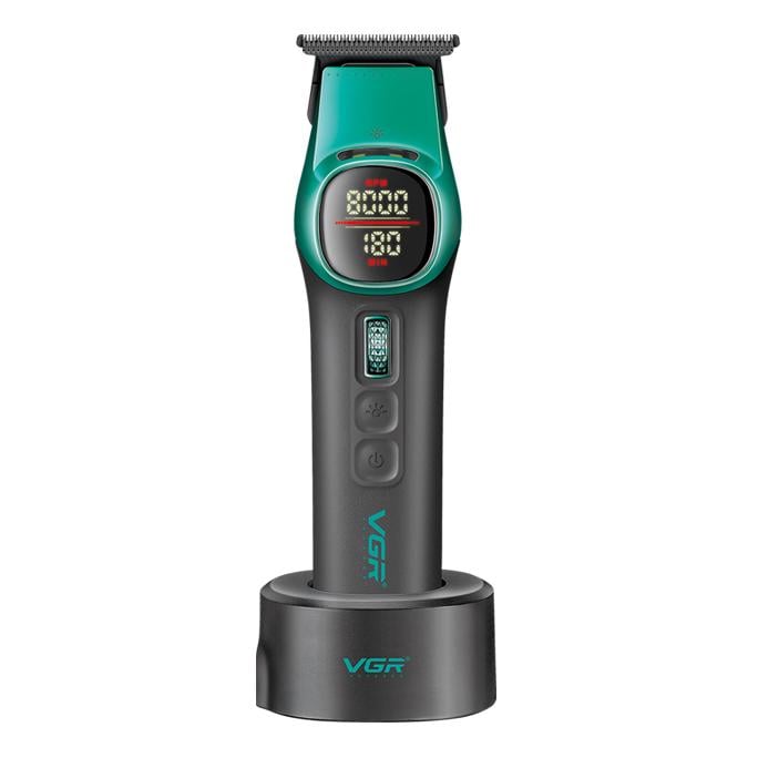 Тример для стрижки VGR V885T 4 насадки з LED дисплеєм Green (31153214)