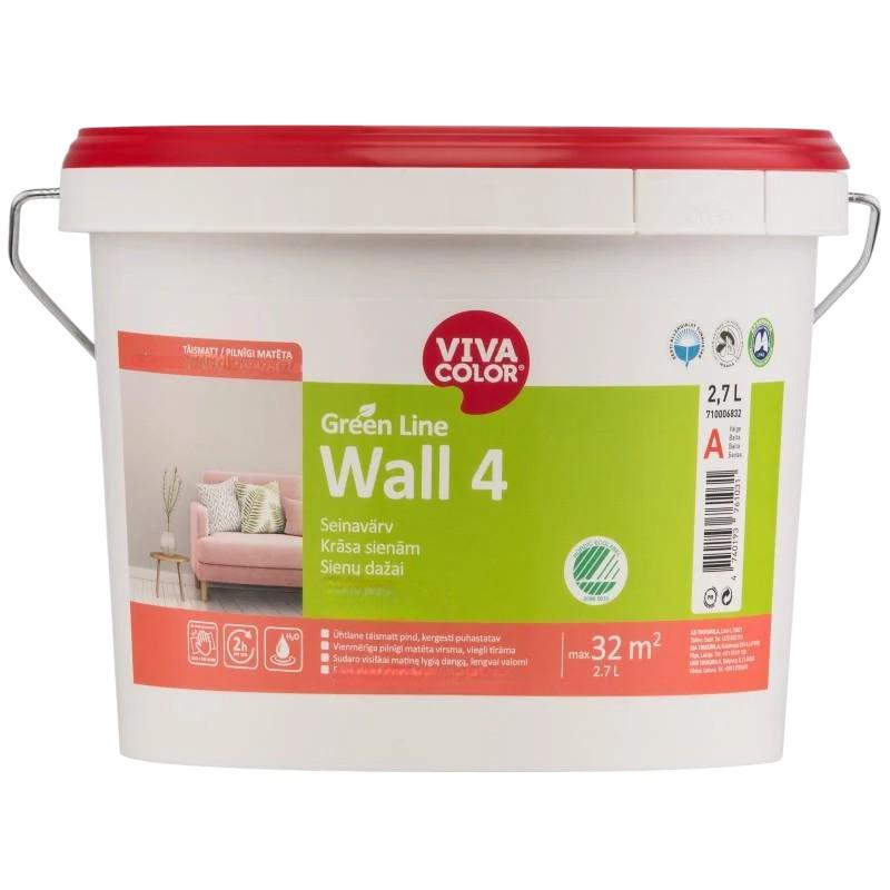 Краска для стен Vivacolor Wall 4 водно-дисперсионная для внутренних работ база A глубокоматовая поверхность 2,7 л Белый (2105695345)