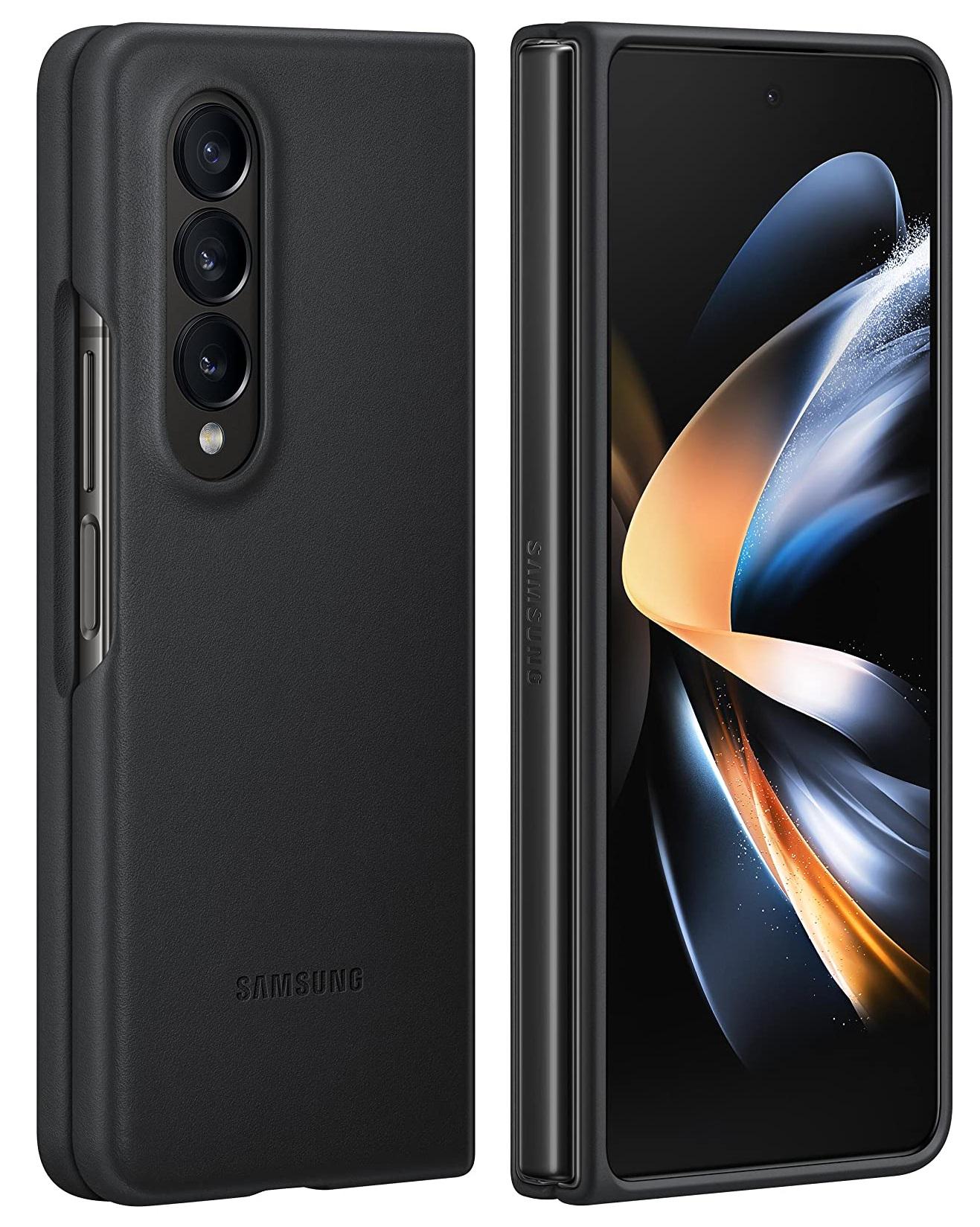 Чехол кожаный противоударный оригинальный Leather Cover EF-VF936LBEGUA SM-F9360 для Samsung Galaxy Z Fold4 Black