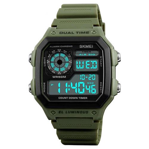 Наручные часы мужские Skmei 1299AG 5 АТM 43 мм Black/Green