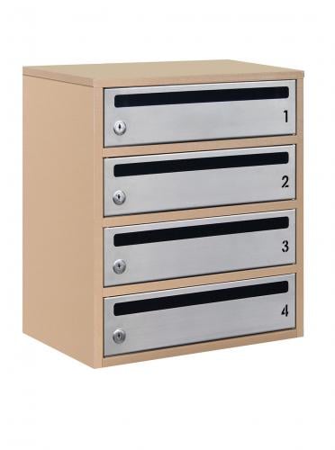 Почтовый ящик Lev-metal Е2-04.F на 4 секции 455x390x250 мм Бежево-серый (22040305)