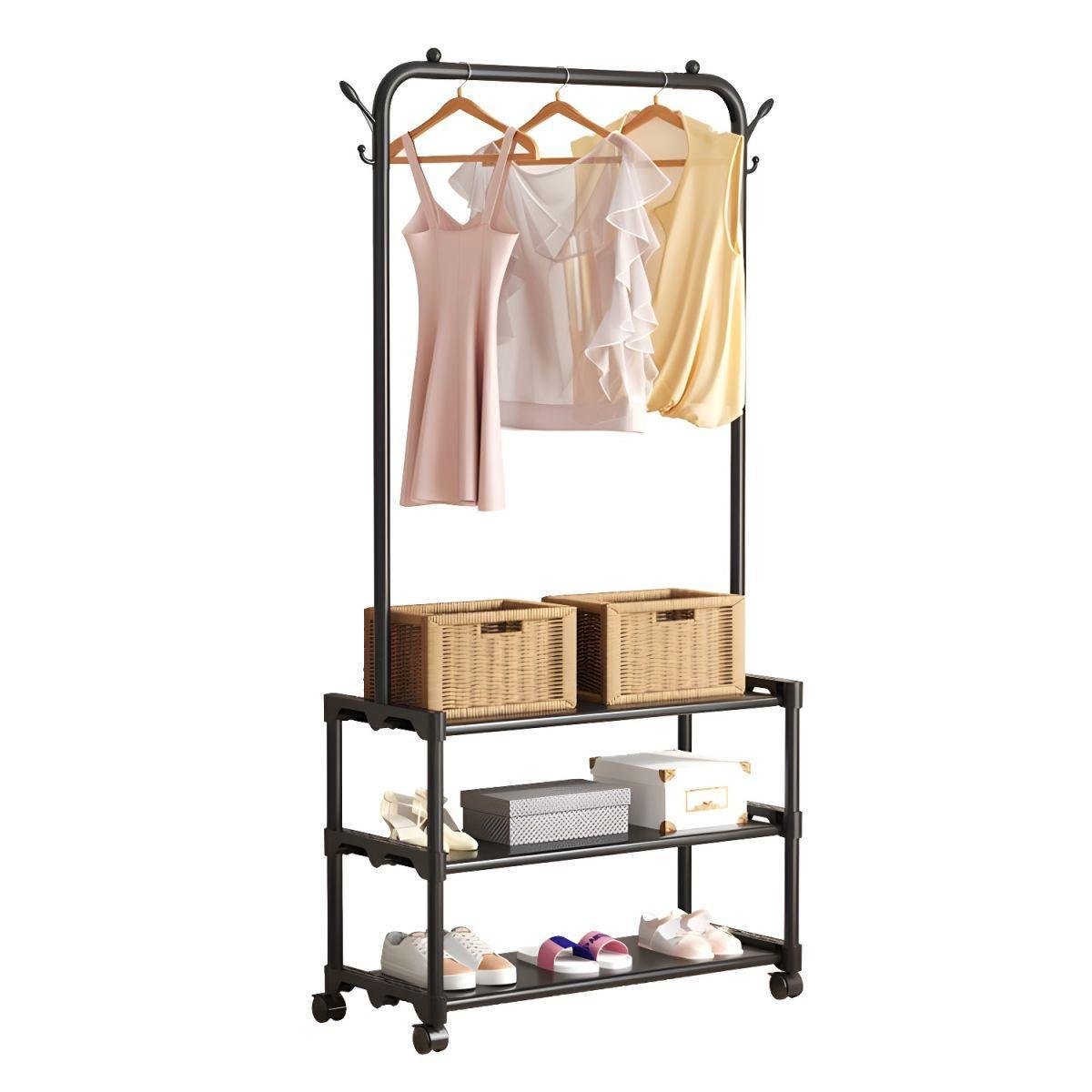 Вішалка-стійка для одягу та взуття Multifunctional Shoe&Hat Rack 56х34,5х162 см (R93316)