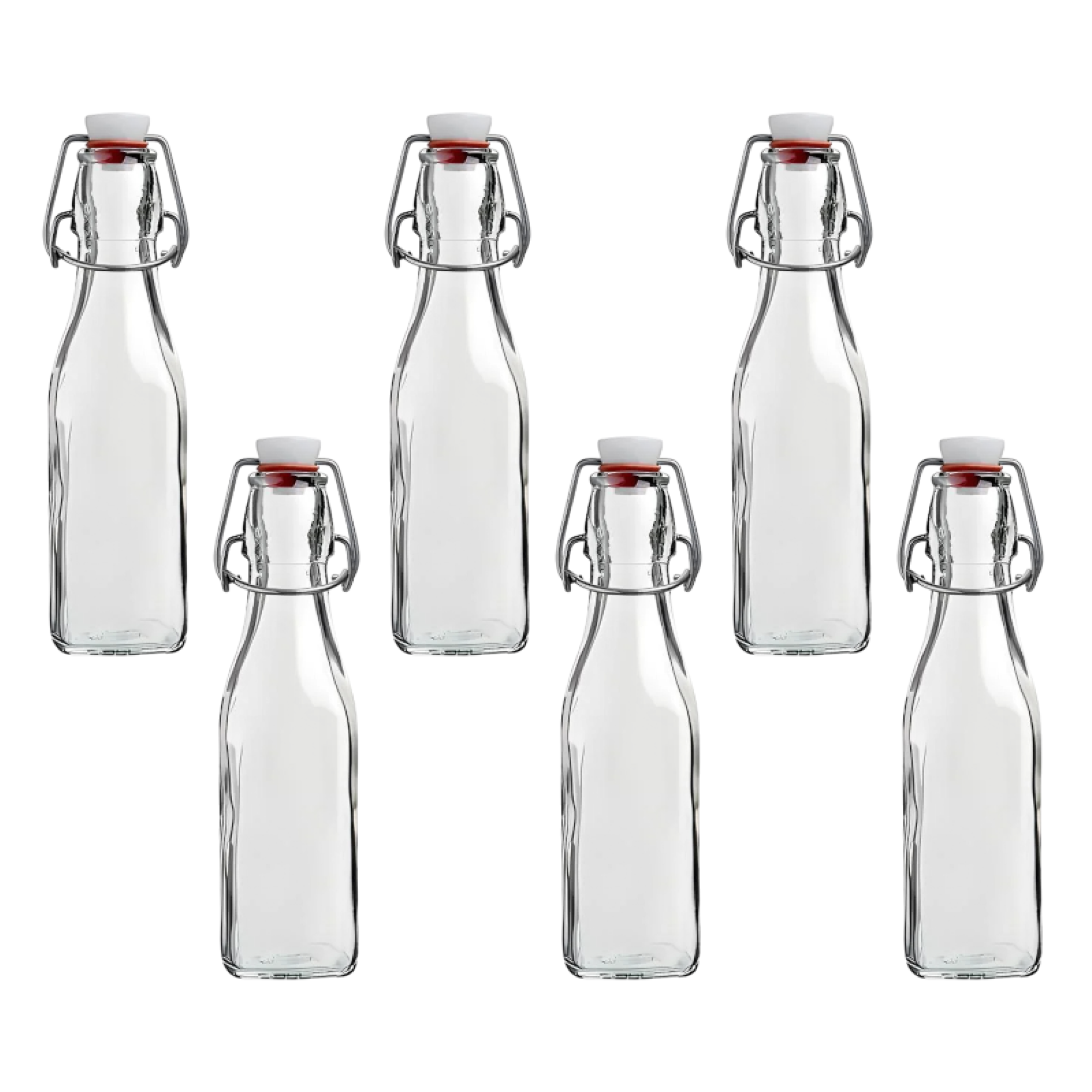 Пляшка квадратна бугельна скляна 1 л з бугельною пробкою 6 шт. Прозорий (31588272) Пляшка квадратна бугельна скляна 1 л з бугельною пробкою 6 шт. Прозорий (31588272)