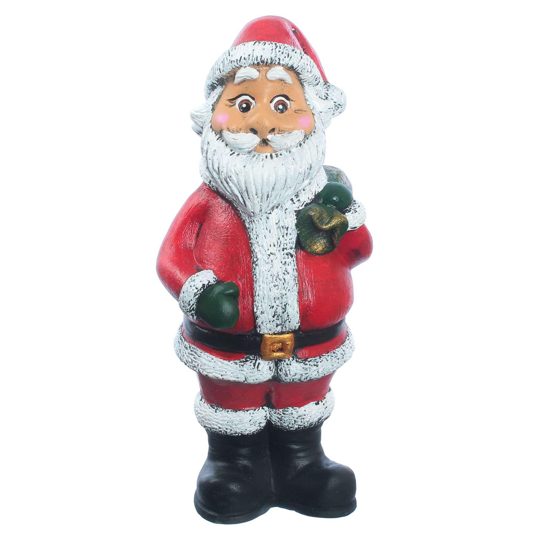 Сувенир декор для дома Санта №2 новогодний подарочный гипс ручная работа 28 см
