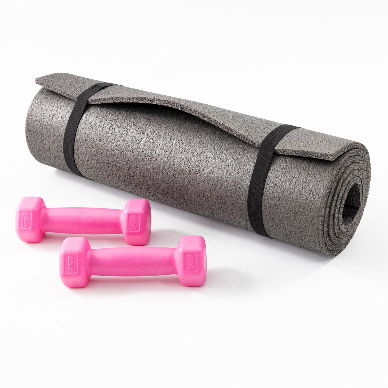 Килимок для фітнесу OSPORT Set 67 із гантелями 0,5 кг 2 шт. Сіро-рожевий (n-0097) - фото 2 Килимок для фітнесу OSPORT Set 67 із гантелями 0,5 кг 2 шт. Сіро-рожевий (n-0097) - фото 2