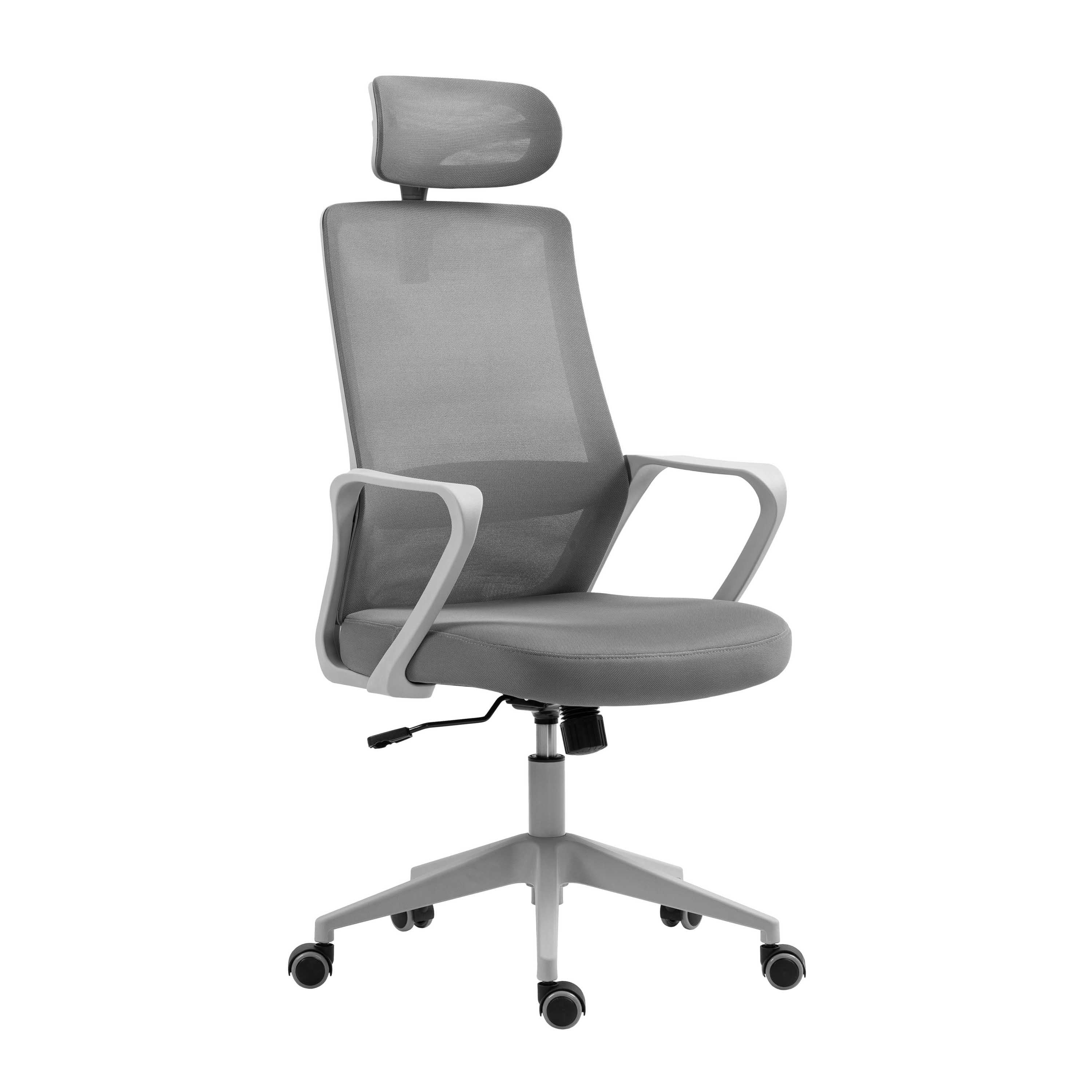 Офисное кресло 2E OFFICE OC120 с подголовником и поддержкой поясницы Серый (2E-OC120-GRAY)