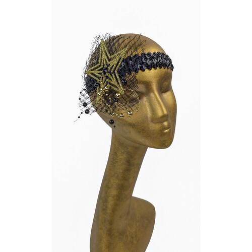 Резинка на голову Seta Decor Звезда (16-896BLK-GL)